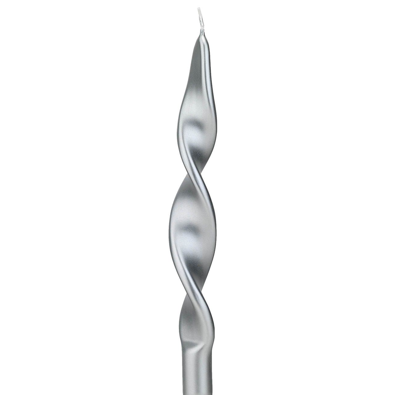 CANDELE SPIRALE 27*2,2 - METALLICO ARGENTO (conf.ne da 4 pzi)